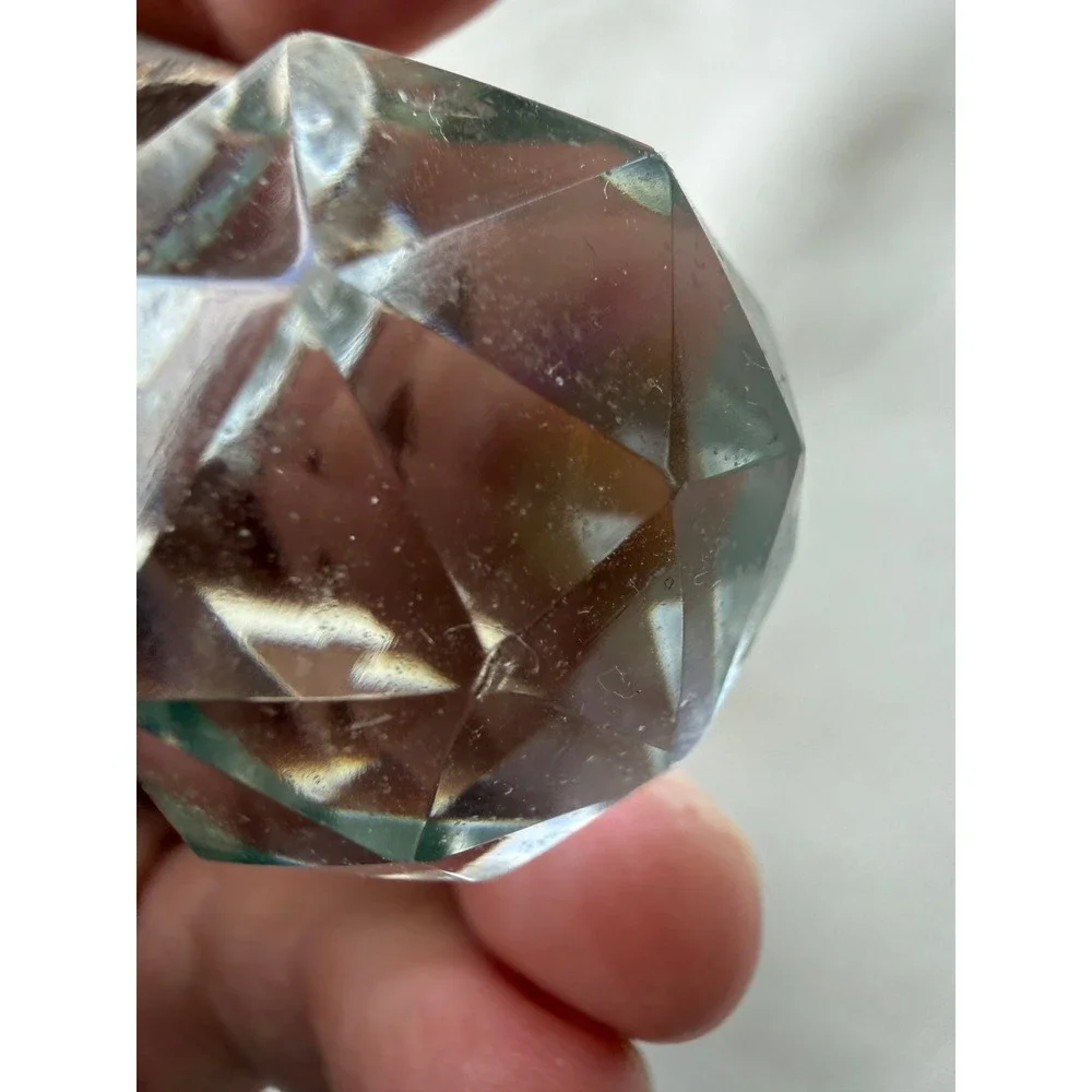 Vintage‎ Faceted Glass Decanter Stoppers Set of 2 Clear  Barware